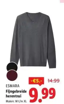 Lidl Fijngebreide herentrui aanbieding