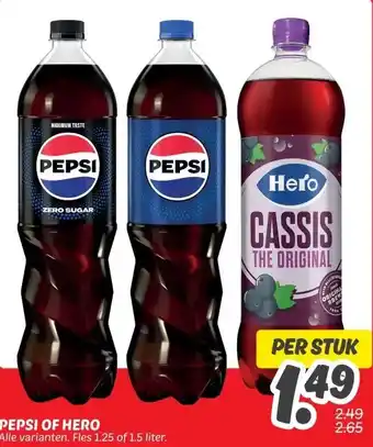 Dekamarkt PEPSI OF HERO aanbieding
