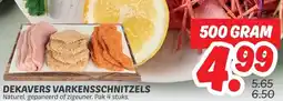 Dekamarkt DEKAVERS VARKENSSCHNITZELS aanbieding