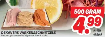 Dekamarkt DEKAVERS VARKENSSCHNITZELS aanbieding