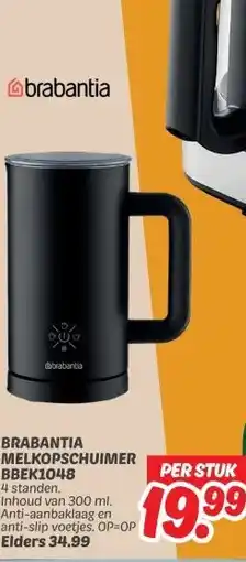 Dekamarkt BRABANTIA MELKOPSCHUIMER BBEK1048 aanbieding