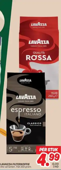 Dekamarkt LAVAZZA FILTERKOFFIE aanbieding