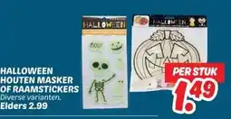 Dekamarkt HALLOWEEN HOUTEN MASKER OF RAAMSTICKERS aanbieding