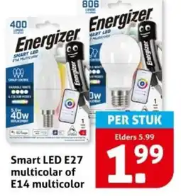Hoogvliet Smart LED E27 multicolar of E14 multicolor aanbieding