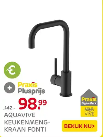 Praxis Aquavive keukenmeng kraan fonti aanbieding