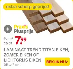 Praxis Laminaat trend titan eiken, zomer eiken of lichtgrijs eiken aanbieding