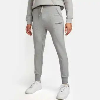 Foot Locker Napapijri Box Broeken Heren - Grijs - Maat S - Katoen Fleece aanbieding