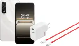 Coolblue OnePlus Nord 5 256GB Wit 5G + OnePlus SuperVOOC Oplader 80W met 2 Poorten + Usb C kabel aanbieding