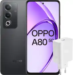 Coolblue OPPO A80 Zwart 256GB 5G + OPPO SuperVOOC Oplader 45W aanbieding