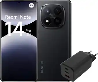 Coolblue Redmi Note 14 Pro+ 512GB Zwart 5G + BlueBuilt Oplader met 3 Usb Poorten 65W Zwart aanbieding