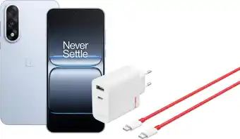 Coolblue OnePlus Nord 5 512GB Blauw 5G + OnePlus SuperVOOC Oplader 80W met 2 Poorten + Usb C kabel aanbieding