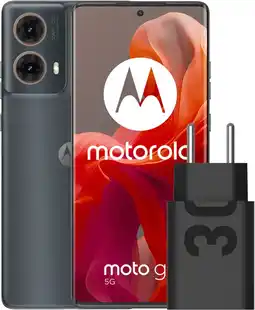 Coolblue Motorola Moto G85 Blauw 5G + Motorola Oplader 30W Zwart + Usb C Kabel 1m Zwart Kunststof aanbieding