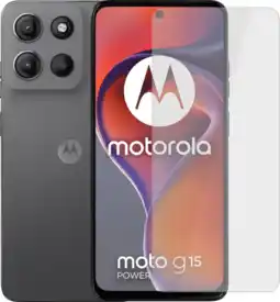 Coolblue Motorola Moto G15 Power 256GB Grijs 4G + Just in Case Tempered Glass Screenprotector aanbieding