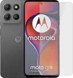 Coolblue Motorola Moto G15 Power 256GB Grijs 4G + Just in Case Tempered Glass Screenprotector aanbieding