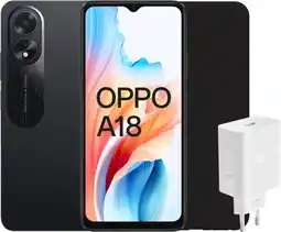 Coolblue OPPO A18 128GB Zwart 4G + Accessoirepakket aanbieding