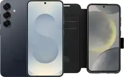 Coolblue Samsung Galaxy S25 256GB Zilver 5G + BlueBuilt Book Case Zwart aanbieding
