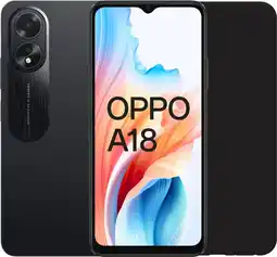 Coolblue OPPO A18 128GB Zwart 4G + Just in Case Back Cover Zwart aanbieding