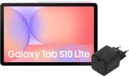 Coolblue Samsung Galaxy Tab S10 Lite 10,9 inch 128GB Wifi Zilver + BlueBuilt Oplader aanbieding
