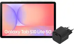 Coolblue Samsung Galaxy Tab S10 Lite 10,9 inch 128GB Wifi en 5G Grijs + BlueBuilt Oplader aanbieding