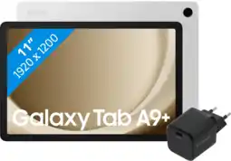 Coolblue Samsung Galaxy Tab A9 Plus 11 inch 6GB/128GB Wifi Zilver + BlueBuilt Oplader aanbieding