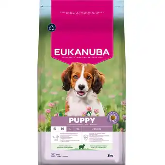 Zooplus 2x3kg Eukanuba Premium Nutrition Puppy Klein & Middelgroot Ras Lam & Rijst Droogvoer voor honden aanbieding