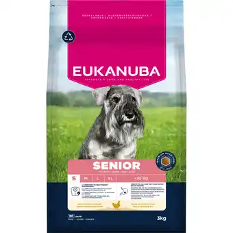 Zooplus 3kg Eukanuba Premium Nutrition Senior Kleine Fok Kip Hondenvoer droog aanbieding