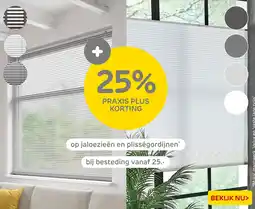 Praxis Op jaloezieën en plisségordijnen aanbieding