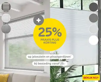 Praxis Op jaloezieën en plisségordijnen aanbieding