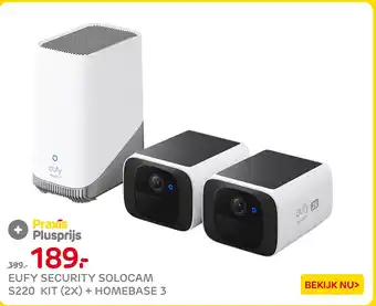 Praxis Eufy security solocam S220 KIT (2X) + Homebase 3 aanbieding