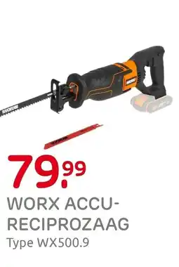 Praxis Worx accu reciprozaag aanbieding