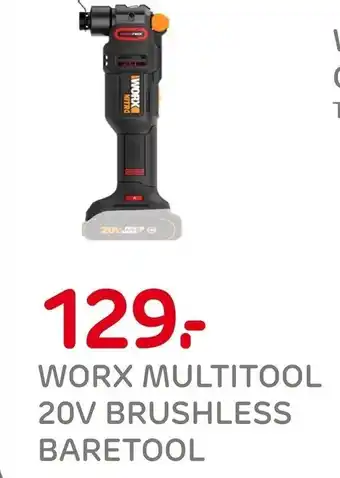 Praxis Worx multitool 20v brushless baretool aanbieding