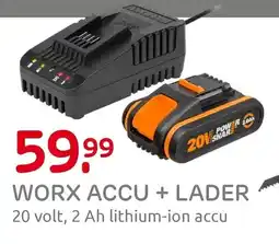 Praxis Worx accu + lader aanbieding