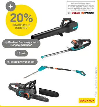 Praxis Op gardena 1-accu-systeem tuingereedschap aanbieding
