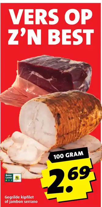 Boni Gegrilde kipfilet of jambon serrano aanbieding