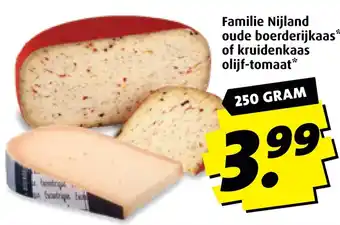 Boni Familie Nijland oude boerderijkaas of kruidenkaas olijf tomaat aanbieding