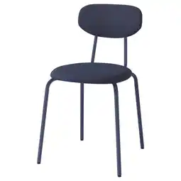 IKEA Sandberg stoel, blauw, metalen frame, gedempte zitting/rugleuning, modern design aanbieding