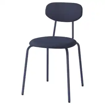 IKEA Sandberg stoel, blauw, metalen frame, gedempte zitting/rugleuning, modern design aanbieding