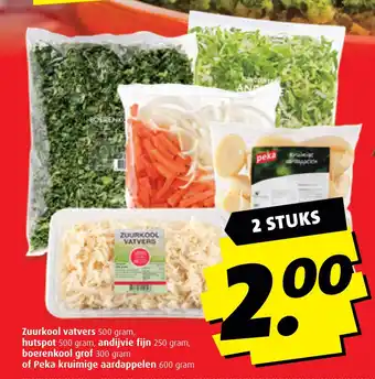 Boni Zuurkool vatvers hutspot, andijvie fijn, boerenkool grof of Peka kruimige aardappelen aanbieding