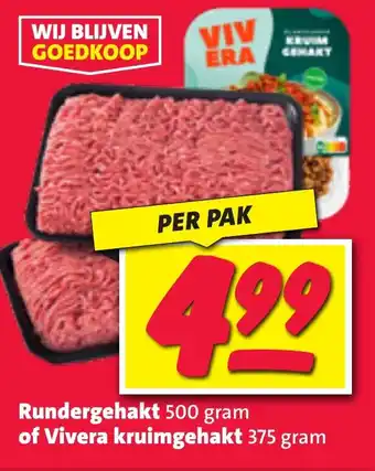 Nettorama Rundergehakt of Vivera kruimgehakt aanbieding