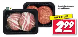Nettorama Runderhamburgers of spekburgers aanbieding