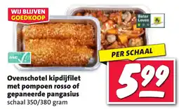 Nettorama Ovenschotel kipdijfilet met pompoen rosso of gepaneerde pangasius aanbieding
