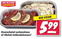 Nettorama Ovenschotel varkenshaas of ribstuk hollandaisesaus aanbieding
