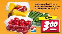 Nettorama Snacktomaatjes, snackkomkommers of snackpaprika's aanbieding