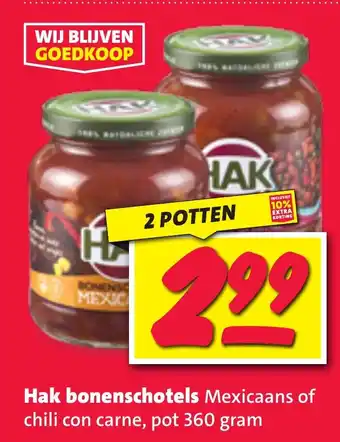 Nettorama Hak bonenschotels Mexicaans of chili con carne aanbieding