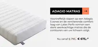 Slaapboulevard Kwakernaat Adagio Matras aanbieding