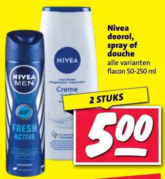 Nettorama Nivea deorol, spray of douche aanbieding