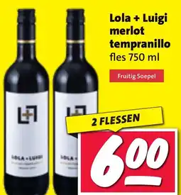 Nettorama Lola + Luigi merlot tempranillo aanbieding