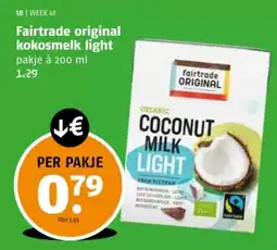 Poiesz Fairtrade original kokosmelk light aanbieding
