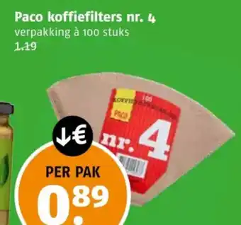 Poiesz Paco koffiefilters nr. 4 aanbieding