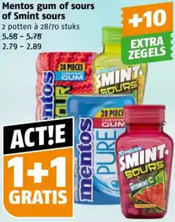 Poiesz Mentos gum of sours of Smint sours aanbieding